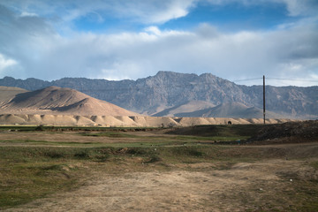 Poor village on the Pamir highway in Tajikistan