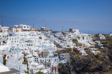 Fototapeta na wymiar View of the town of Imerovigli on the Greek Island of Santorini during the day