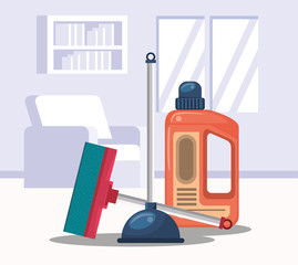 house room with housekeping equipment