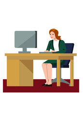  picture of a business woman in material design style.