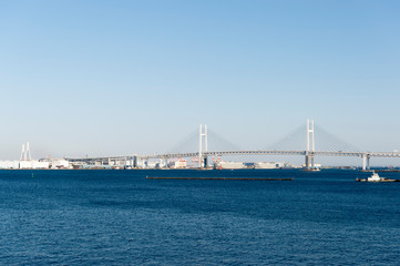 神奈川県横浜市みなとみらいの大さん橋から見た景色