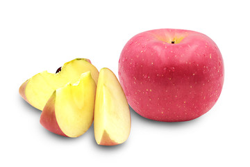 Fresh apple fruit isolated on  white background, with clipping path.