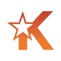 Letter K logo With Star sign Branding Identity Corporate unusual logo design template