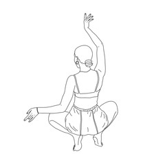 Yoga girl,  line art, harmony balance,  vector isolated backround