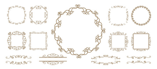 ゴージャスなフレームのセット　アンティーク、シック、コピースペース、ラグジュアリー、ビンテージ、ゴ