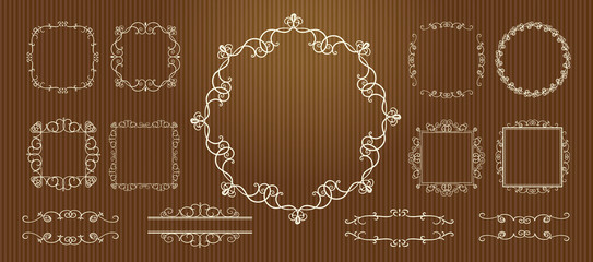 ゴージャスな金フレームのセット　アンティーク、シック、コピースペース、ラグジュアリー、ビンテージ