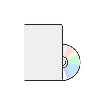 DVD icon disc vector blank illustration. Dvd disk dvd music media software