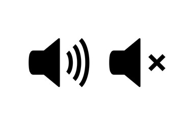 Sound vector icon speaker volume. Audio volume symbol, noise loud button level