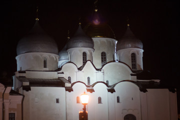 church in the night.Veliky Novgorod