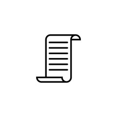 Vector receipt icon. Total bill purchase line icon