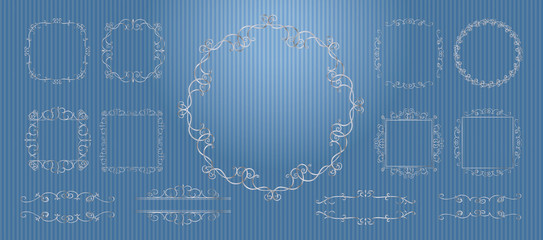 ゴージャスな銀フレームのセット　アンティーク、シック、コピースペース、ラグジュアリー、ビンテージ