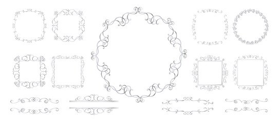 ゴージャスな銀フレームのセット　アンティーク、シック、コピースペース、ラグジュアリー、ビンテージ