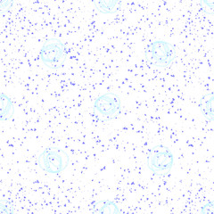 Fototapeta na wymiar Hand Drawn blue Snowflakes Christmas Seamless Patt
