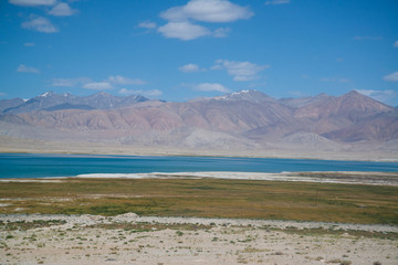 Obraz premium View on the lake in Pamir highway, Tajikistan