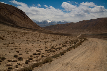 View on the Pamir highway in Tajikistan