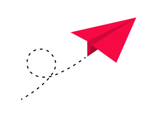 Paper plane vector icon set. Origami paper airplane illustration isolated outline