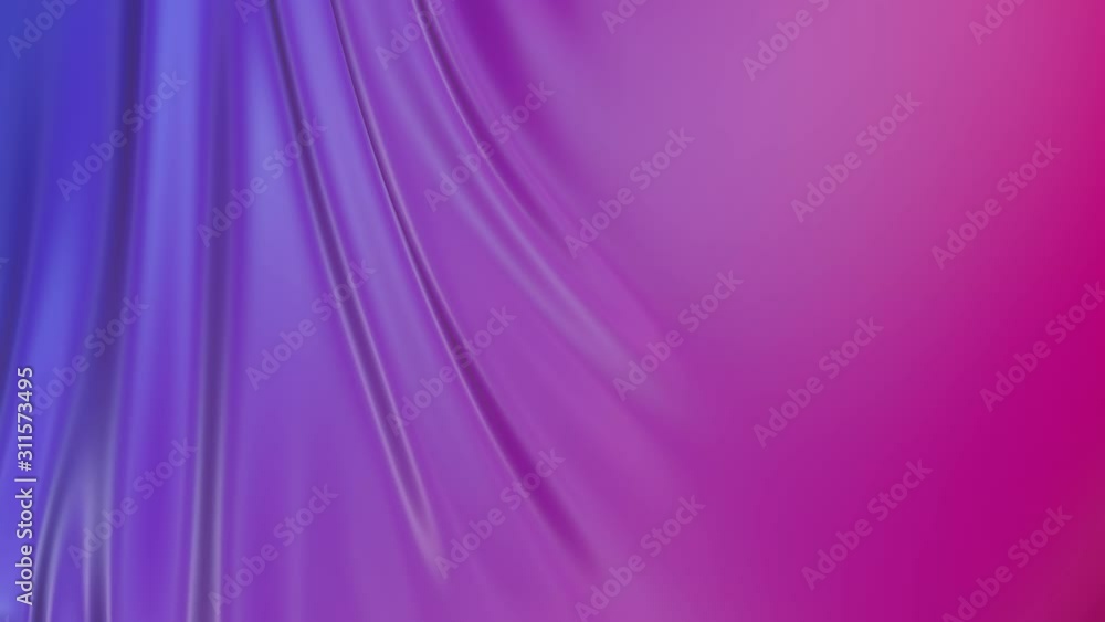 Poster animated texture in 4k. 3d animation of red violet gradient of wavy cloth surface that forms ripples