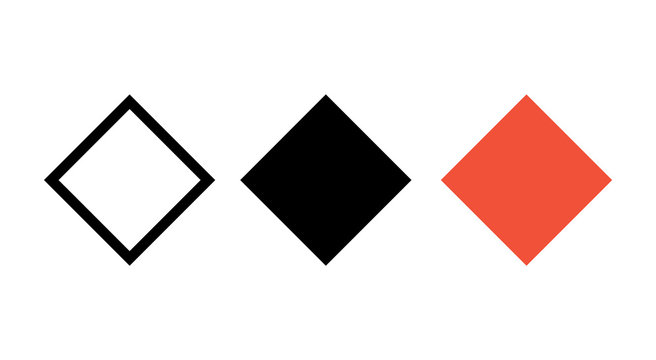 Rhombus vector icon shape, geometric modern rhombus logo