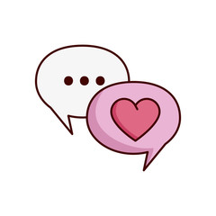 valentines day speech bubbles with heart design