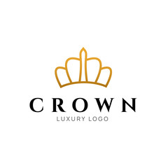 Crown logo king vector royal icon. Queen logotype symbol luxury design