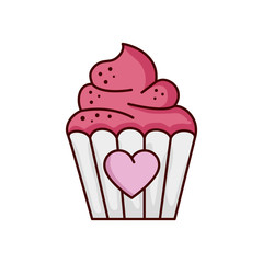 valentines day cupcake with heart design