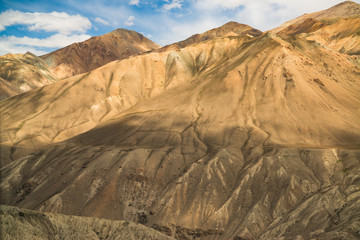 View on the mountains in Pamir highway in Tajikistan sharing with afghanistan border