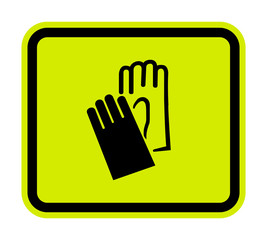 Symbol Wear Hand Protection sign Isolate On White Background,Vector Illustration EPS.10