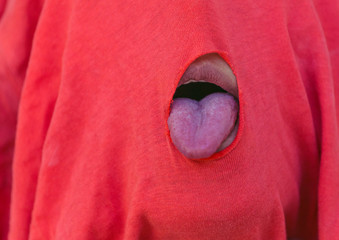 Female lips and tongue.