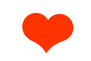 illustration of one big red heart on a white background