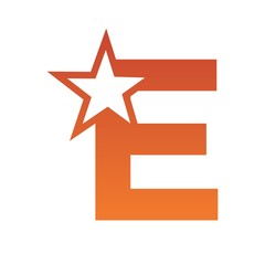 Letter E logo With Star sign Branding Identity Corporate unusual logo design template