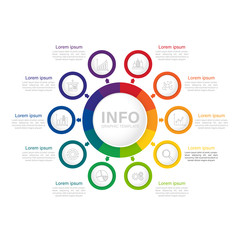 Fototapeta na wymiar Infographic circle element template can be used for workflow layout, diagram, number options, web design. Infographic business concept with 10 option, parts, steps or processes. 