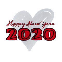 Happy new year wishes greeting card on abstract background with colorful texts