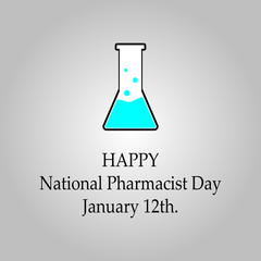 National Pharmacist Day on January 12th. Design for banner, postcard, label, poster design element. Vector illustration.