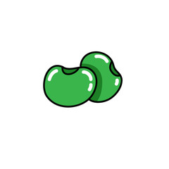 soybean doodle icon, vector illustration