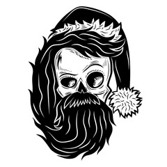 Black skull sign on a white background.
