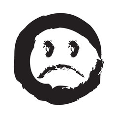 Emoticon grunge icon vector in design template