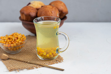 Sea buckthorn tea. A warming drink. Drink more often in the fall or in the winter. Good for health.