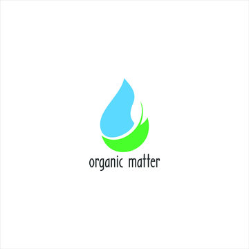 simple and modern vector with negative water and leaves for organic matter logo and icon design templates