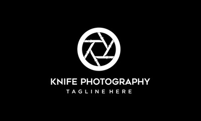 knife photography logo design concept