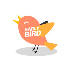 Early bird discount vector special offer sale icon. Early bird icon cartoon promo sign banner