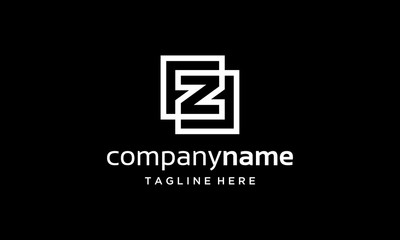 initial letter Z and F with line style logo design template