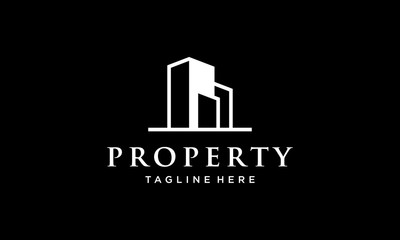 illustration logo from property or real estate logo design concept