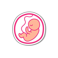 fetus doodle icon, vector illustration