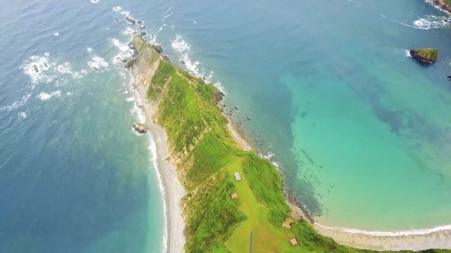 Drone view of north coast of Spain, Asturies