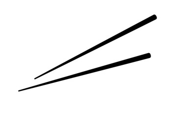 Chopstick vector chinese sushi isolated black white japanese chop food stick. Japan wooden bamboo stick