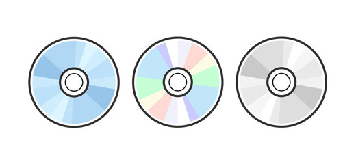 CD DVD icon disc vector blank illustration. Compact disk dvd music audio