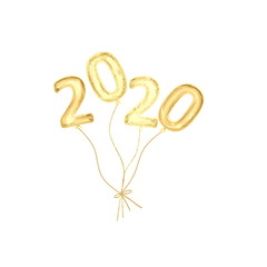 golden number 2020  made of gold for new year