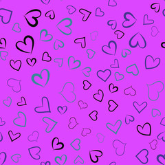 Hearts for Valentine's Day. Romantic feeling and love. Seamless vector EPS 10. Abstract geometric pattern. Multicolor Figures. Texture for print and Banner. Flat style