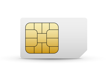 Sim card vector mobile phone icon chip. Simcard isolated 3d design gsm