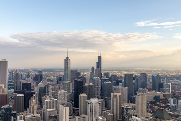 Fototapeta na wymiar Aerial View of the Chicago skyline